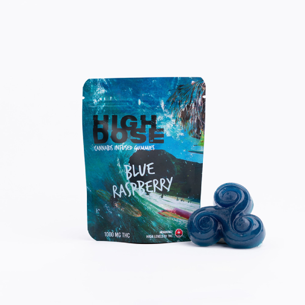 Buy High Dose – Blue Raspberry THC Gummies 1000mg Online Canada