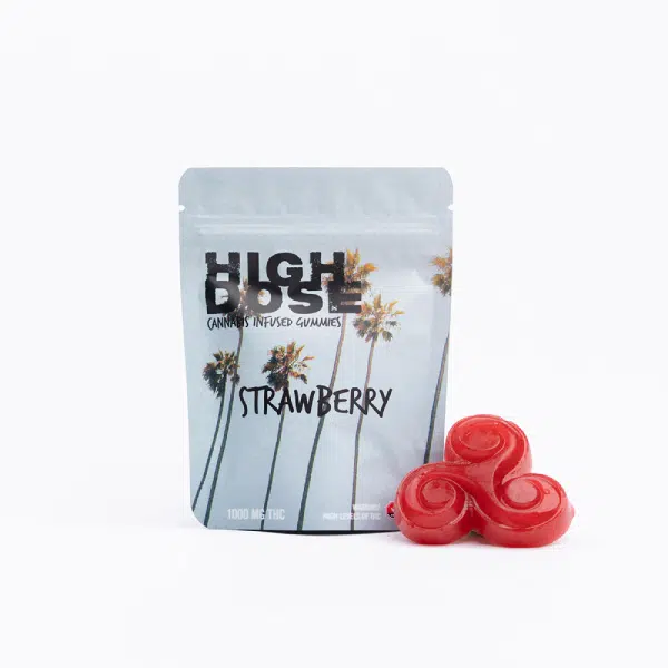 Buy High Dose – Strawberry THC Gummies 1000mg Online in Canada