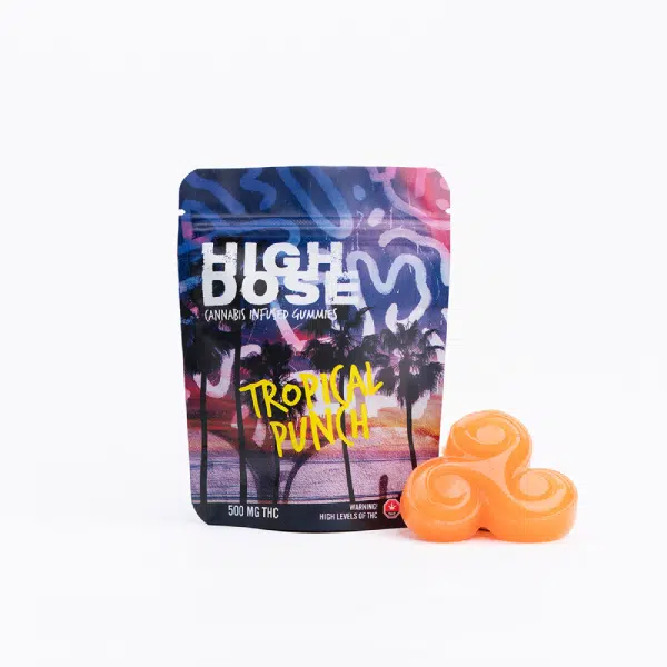 Buy High Dose – Tropical Punch THC Gummies 500mg Online Canada