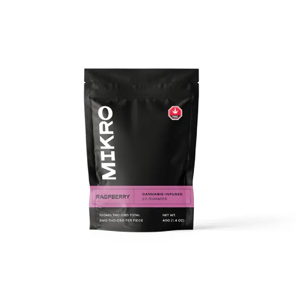 Buy Mikro – Raspberry 1:1 Gummies 100mg Online in Canada | Best Cannabis