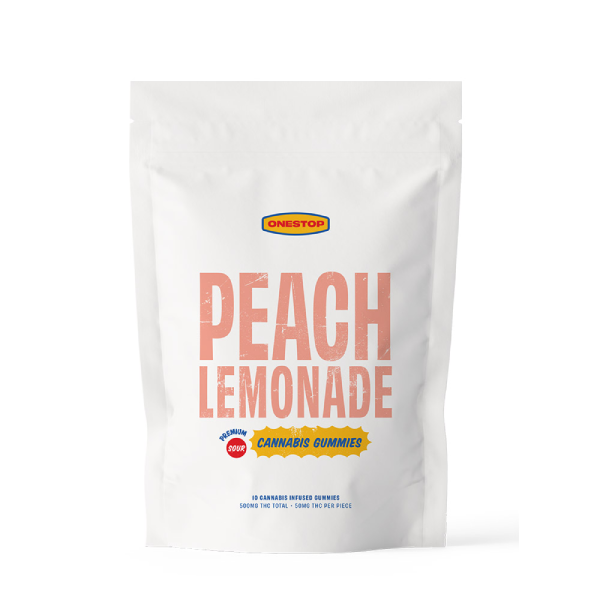 OneStop – Sour Peach Lemonade THC Gummies 500mg | Buy Edibles