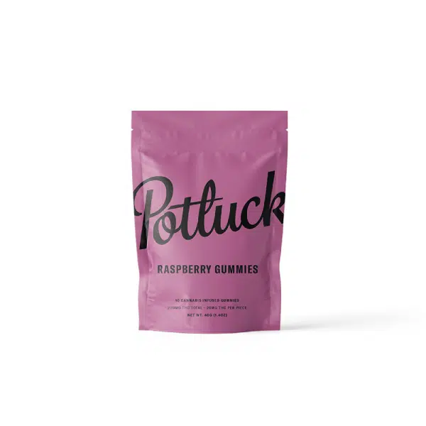 Potluck – Raspberry THC Gummies 200mg | Buy Edibles Online