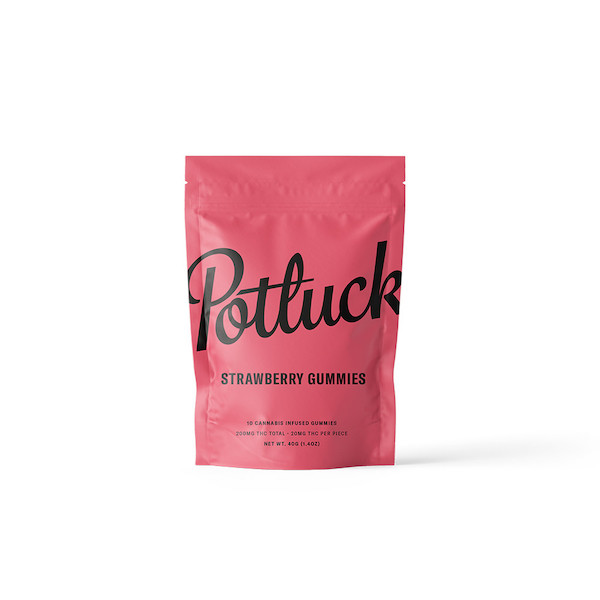 Potluck – Strawberry THC Gummies 200mg | Buy Edibles Online